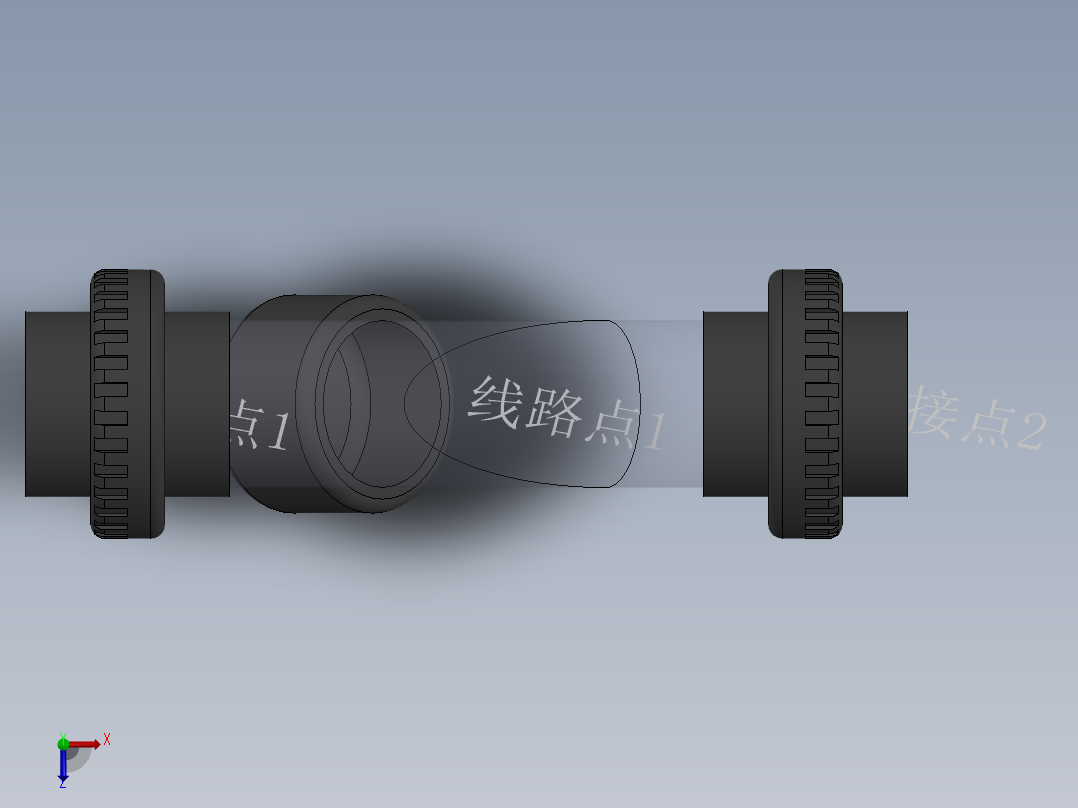 Y filter DN25 PN10 U-PVC俯视图