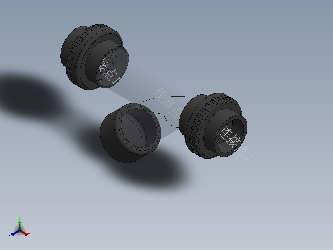 Y filter DN25 PN10 U-PVC正等轴测图