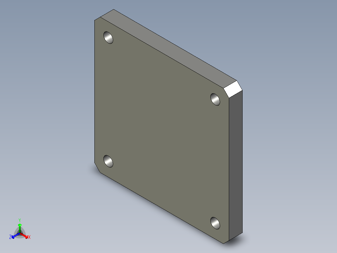 机架下焊接板20-V80AVC00正等轴测图