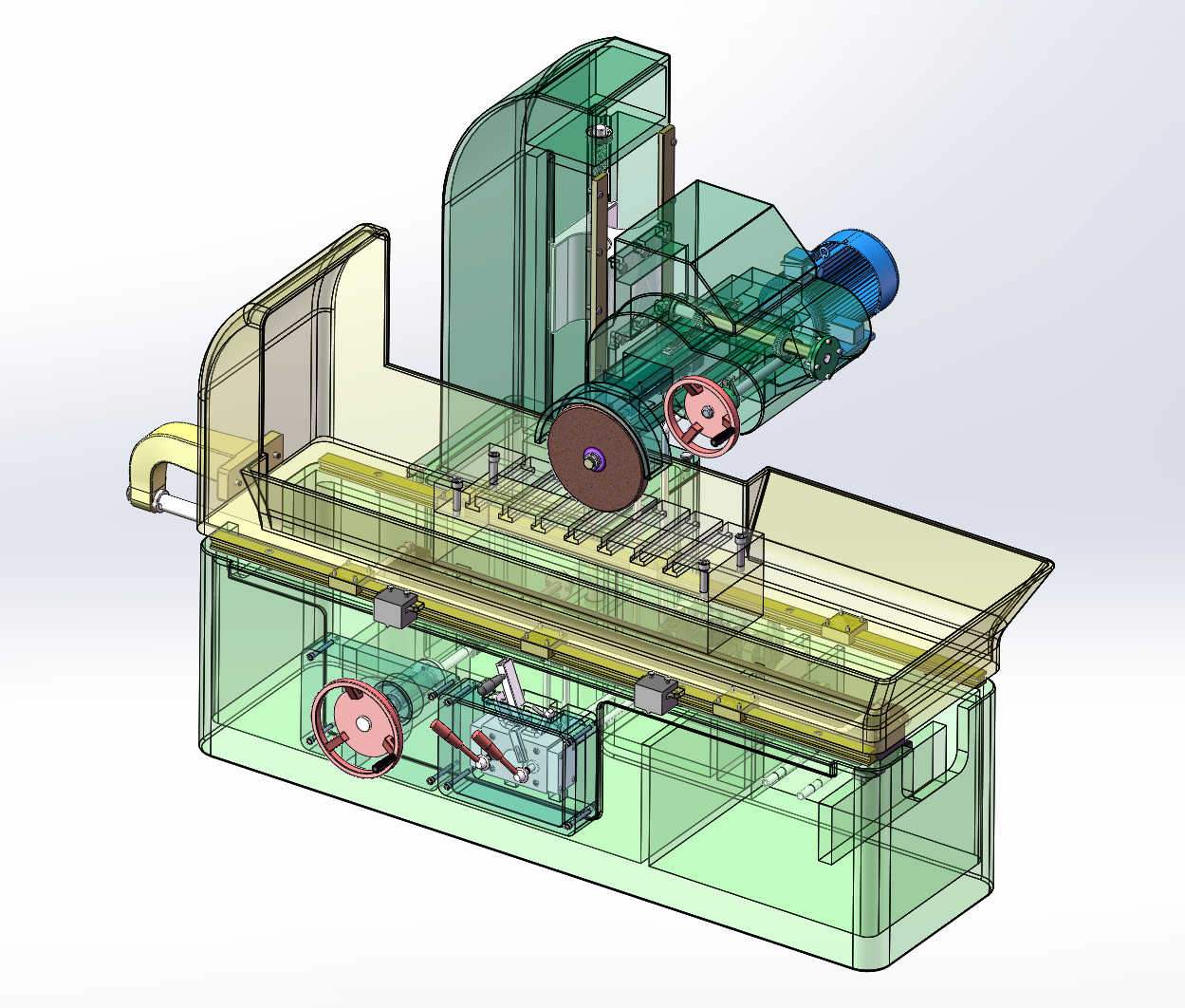 M7130型卧轴矩台平面磨床（SW+CAD+说明书）