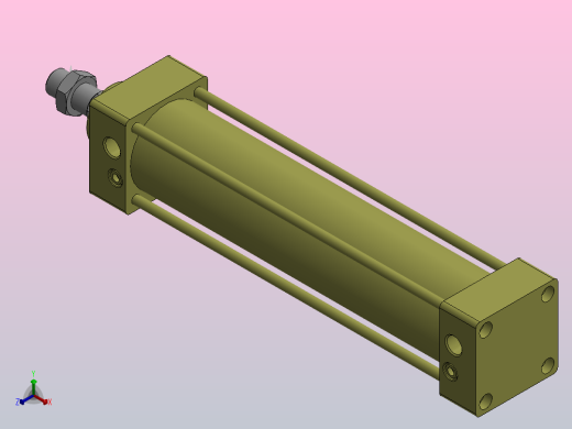 SC气缸标准件正等轴测缩略图