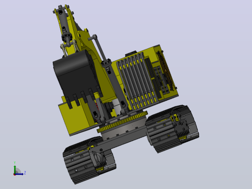 1比14卡特彼勒6015B履带挖掘机模型3D图纸 Solidworks设计左视缩略图