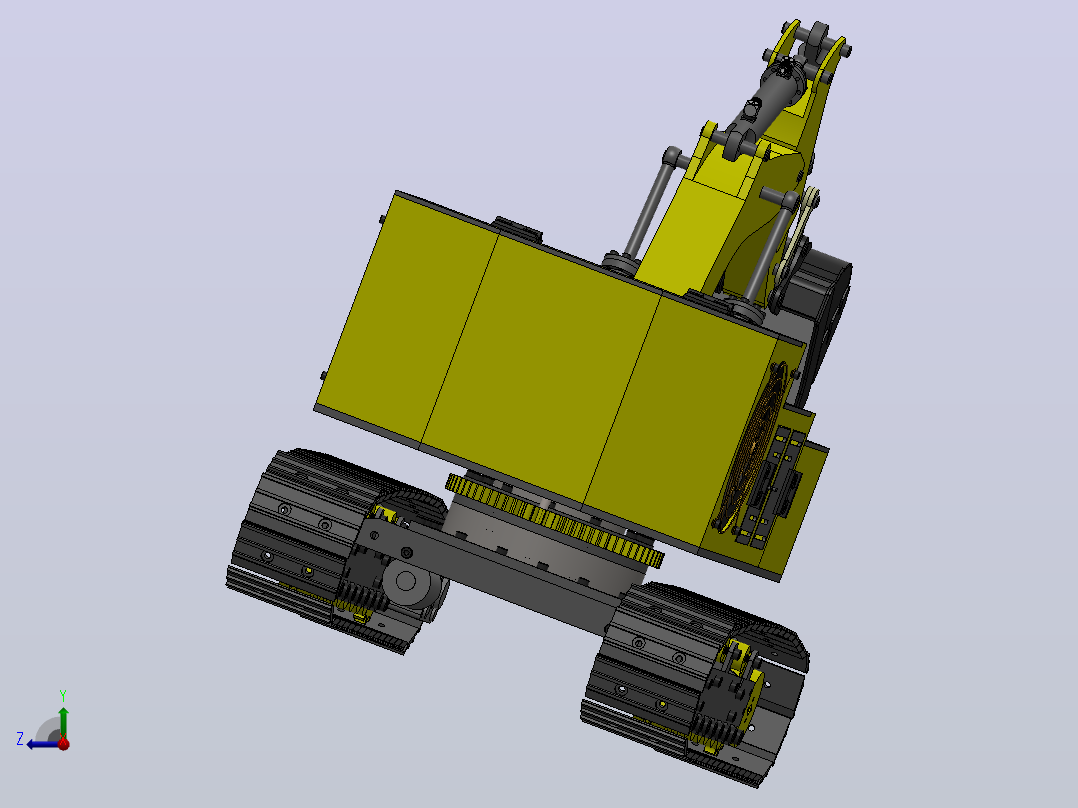 1比14卡特彼勒6015B履带挖掘机模型3D图纸 Solidworks设计右视图
