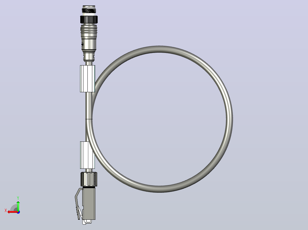 M12 D码RJ45以太网电缆航空插头插座后视图