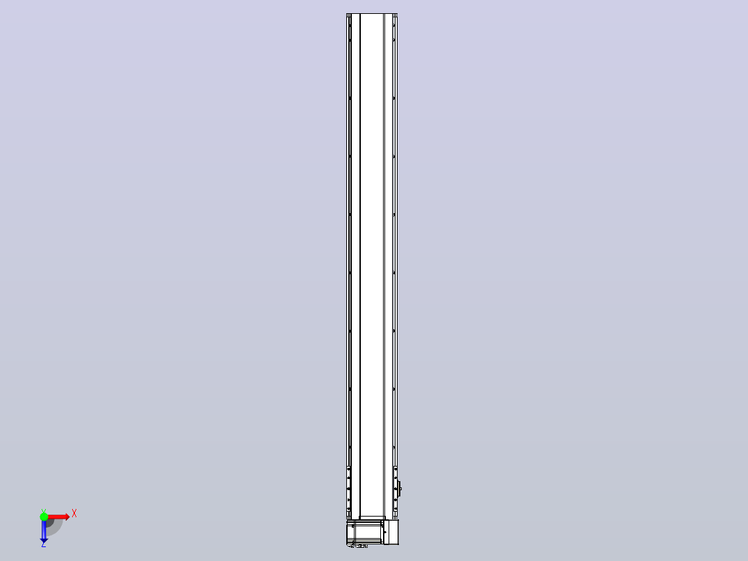 皮带直线轴半封闭可选导轨TPA-HNB-175D-140-L1450-RU-C-P75-N3俯视图