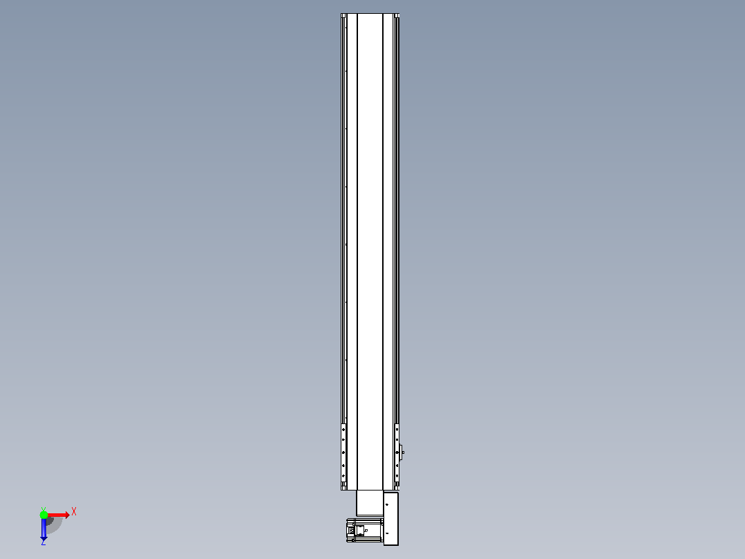 皮带直线轴半封闭可选导轨TPA-HNB-202D-140-L1300-MR-Y-P75-N3俯视图
