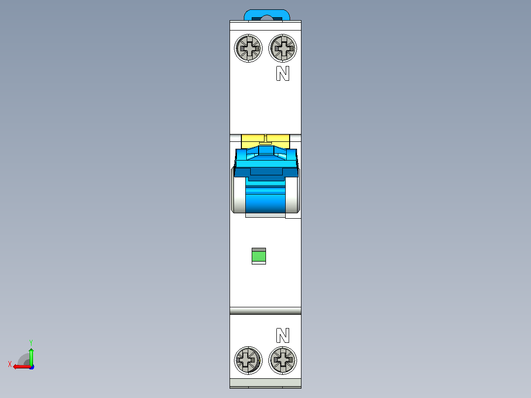 NB2LE&amp;1P&amp;N剩余电流动作断路器三维模型202307后视图