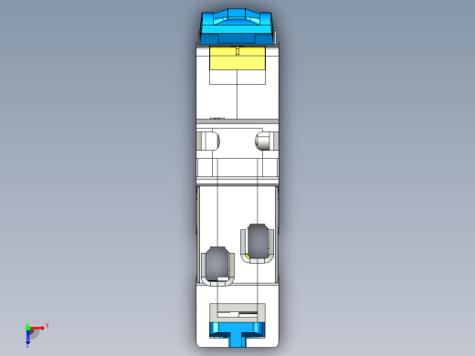 NB2LE&amp;1P&amp;N剩余电流动作断路器三维模型202307俯视缩略图