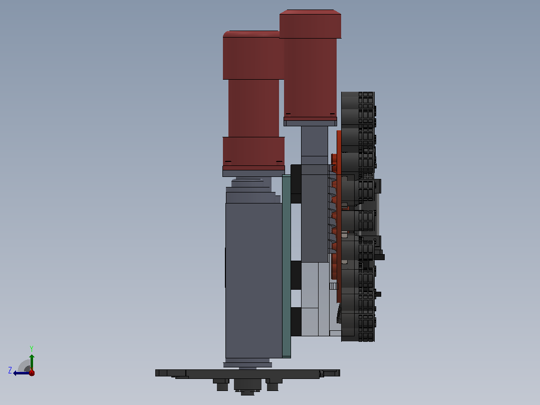 A4 立式刀库右视图