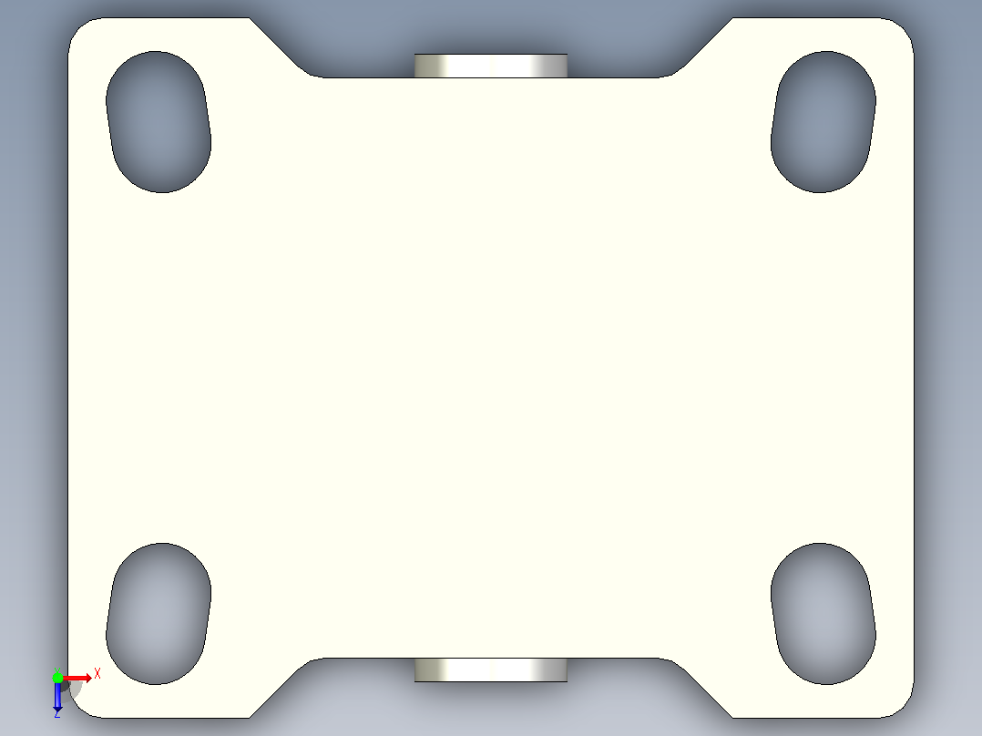 轻中载型(60~80kg)固定型脚轮[CAPG63-U]俯视图