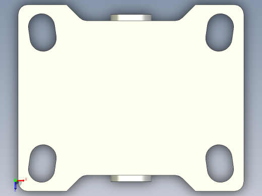 轻中载型(60~80kg)固定型脚轮[CAPG63-U]俯视缩略图