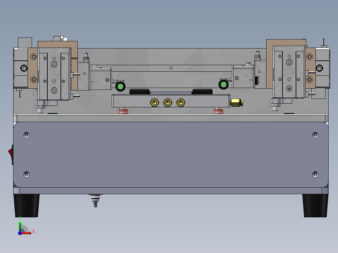 锂电池电芯半自动折角治具前视图