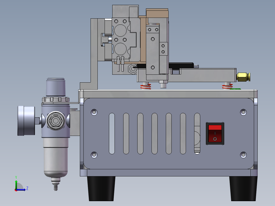 锂电池电芯半自动折角治具左视图