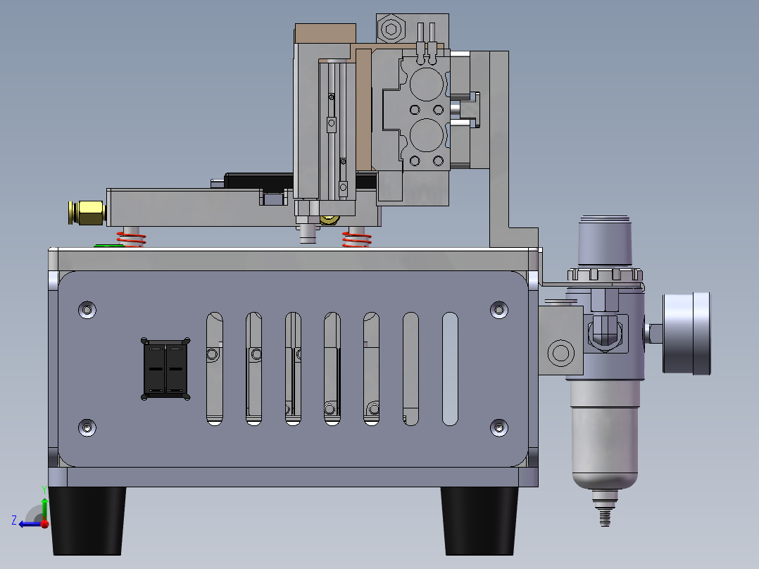 锂电池电芯半自动折角治具右视图