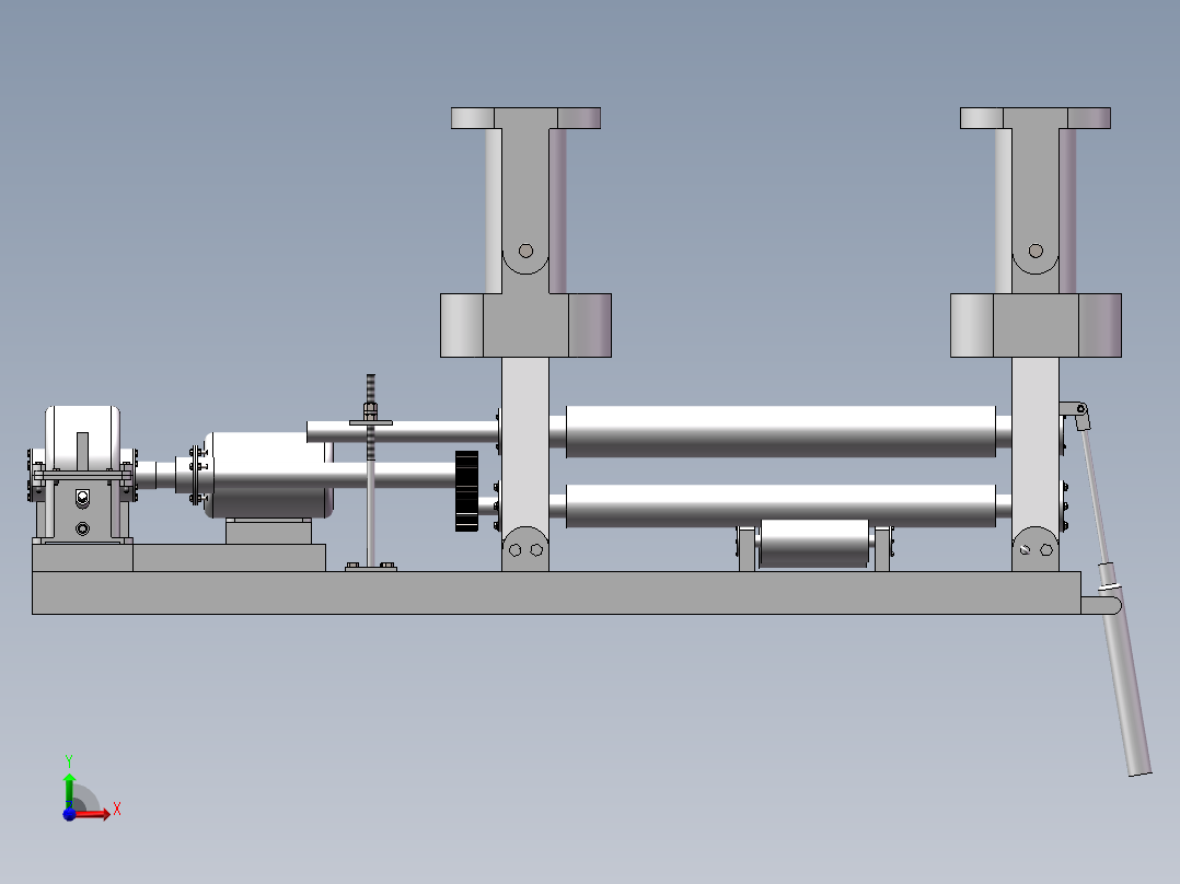 三辊卷板机主机设计(sw+说明书+cad)前视图