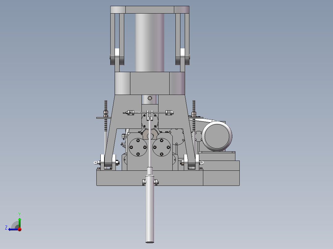 三辊卷板机主机设计(sw+说明书+cad)右视图