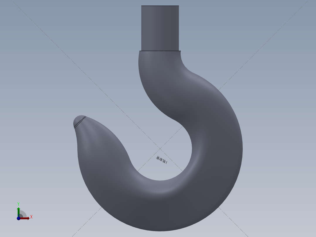 起重机吊钩，特征建模，sw2010前视图