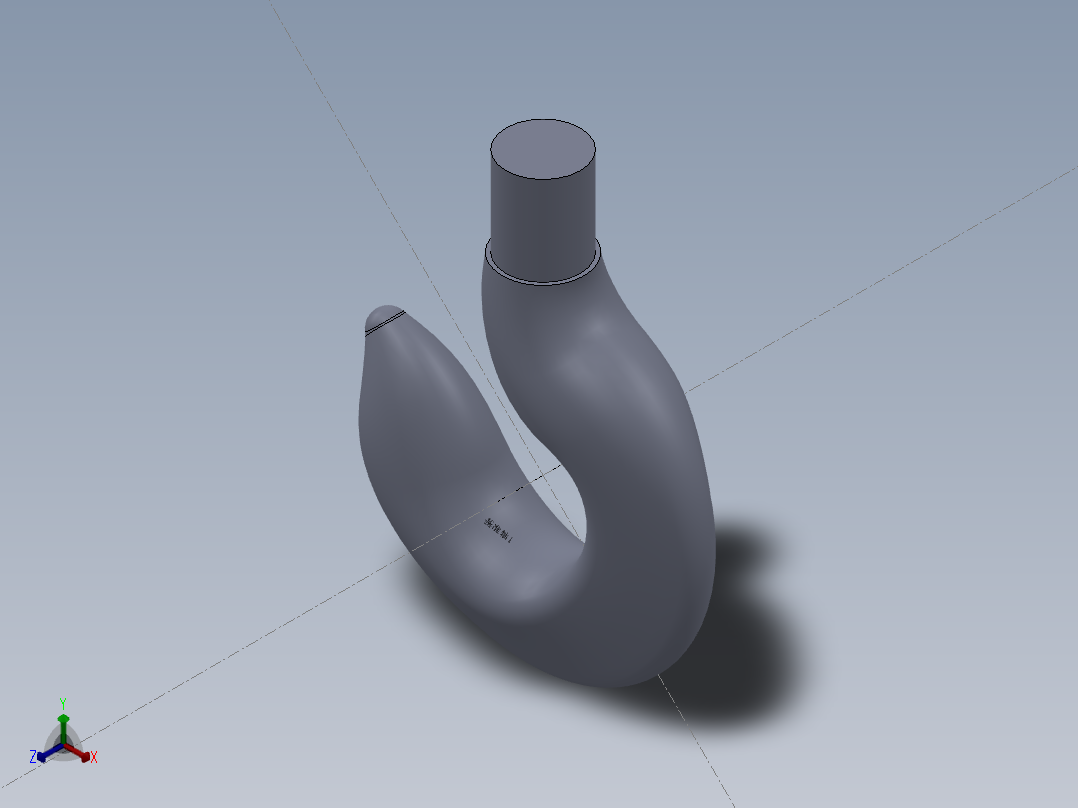 起重机吊钩，特征建模，sw2010正等轴测图