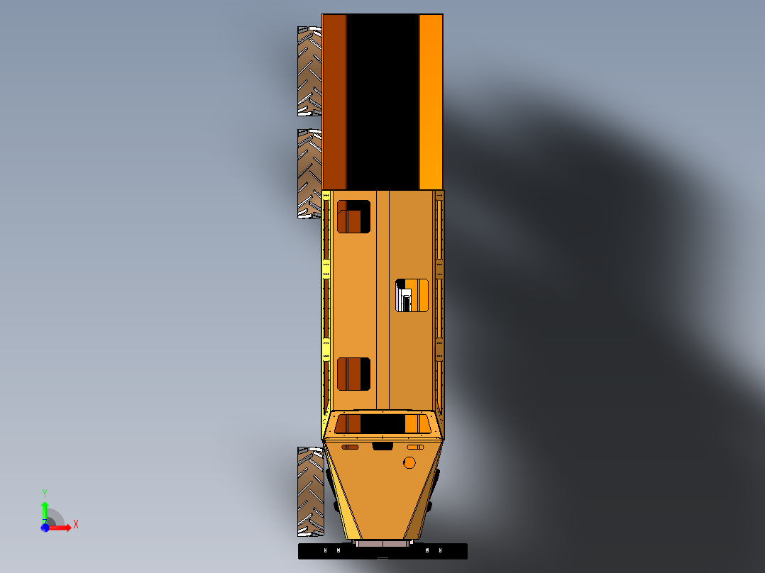solidworks 地雷防护车前视图