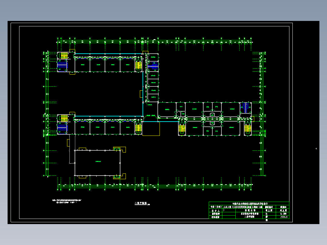 【五层】15000平方米框架教学楼（计算书、部分建筑、结构图）