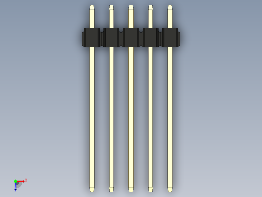 彩色公头100mil（2.54mm）系列-DS1021_black_3x05p_100mil_Type19_rev1.0俯视缩略图