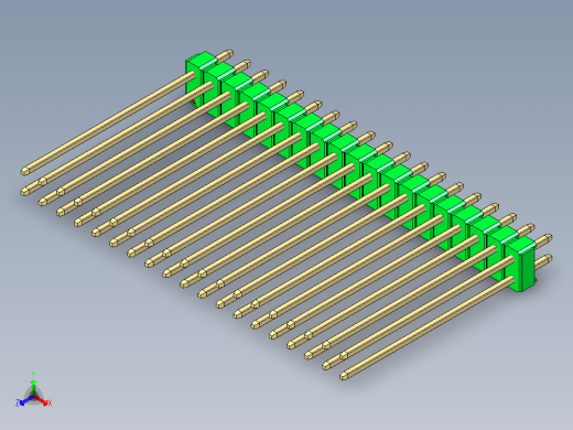 彩色公头100mil（2.54mm）系列-DS1021_green_2x19p_100mil_Type43_rev1.0