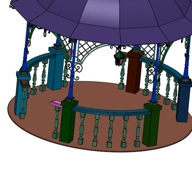 花园雅韵圆形防腐木凉亭