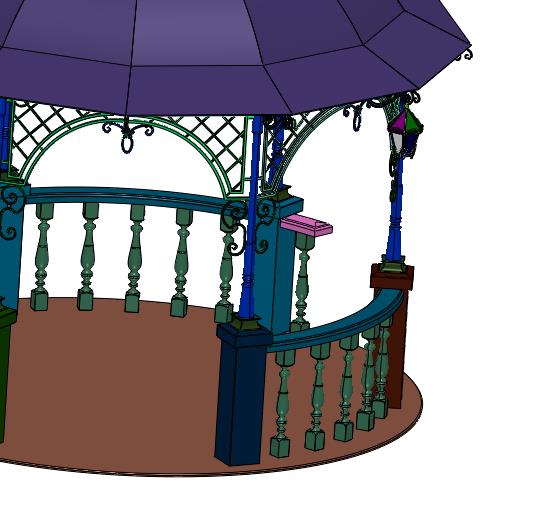 花园雅韵圆形防腐木凉亭