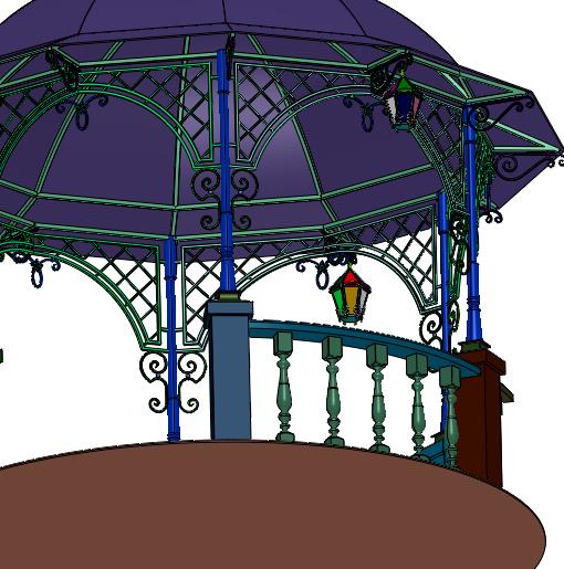 花园雅韵圆形防腐木凉亭