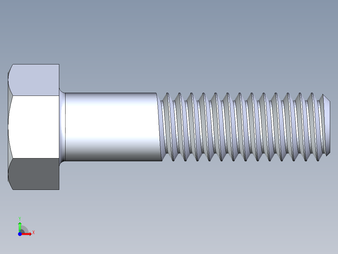 UNC 六角螺栓-Hex Bolt 0.3125-18 x 1.250前视图