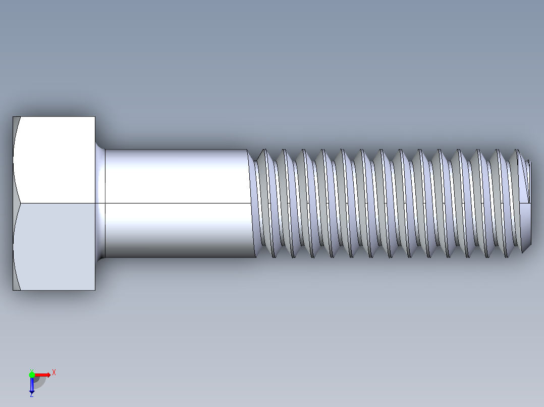 UNC 六角螺栓-Hex Bolt 0.3125-18 x 1.250俯视图