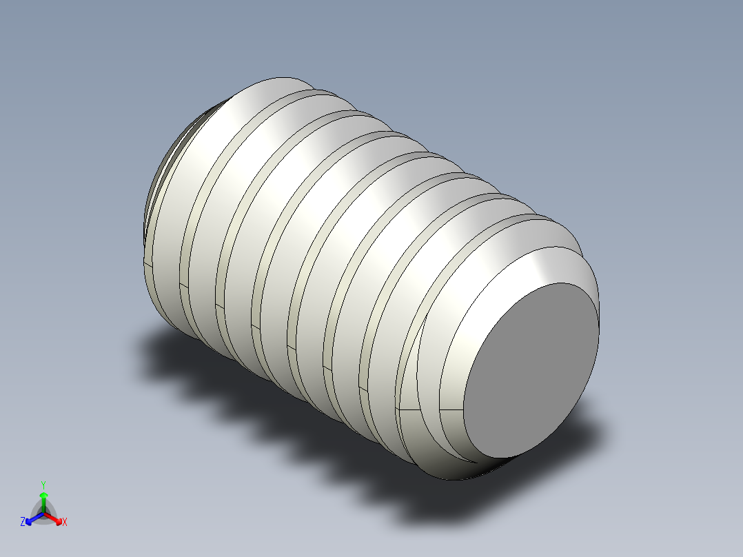 DIN 913-ISO 4026 固定螺钉-M2.5 L=4.STEP正等轴测图
