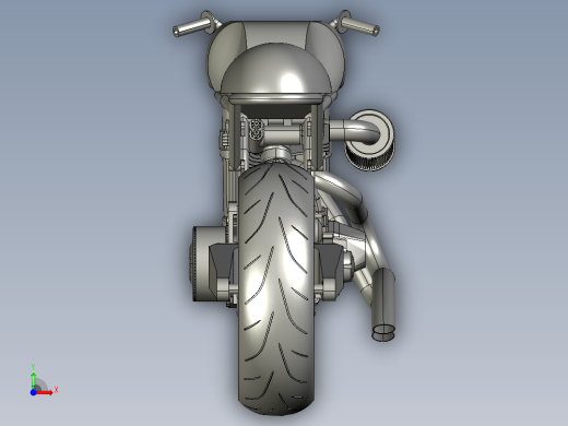 摩托车custom-naked-motorcycle-SolidWorks2010-stp-igs格式前视缩略图