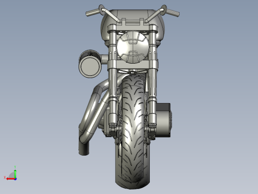 摩托车custom-naked-motorcycle-SolidWorks2010-stp-igs格式后视缩略图