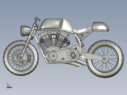 摩托车custom-naked-motorcycle-SolidWorks2010-stp-igs格式左视缩略图