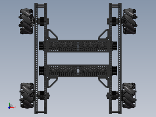Drive Train Gobilda麦克纳姆轮小车底盘3D图纸 STEP格式前视缩略图