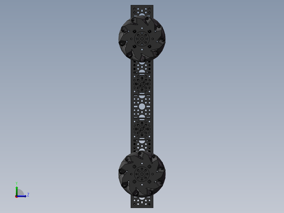 Drive Train Gobilda麦克纳姆轮小车底盘3D图纸 STEP格式左视图
