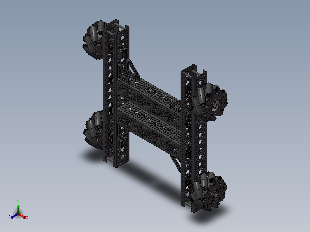 Drive Train Gobilda麦克纳姆轮小车底盘3D图纸 STEP格式正等轴测图