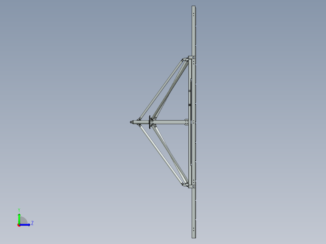 双轴太阳能跟踪器左视图