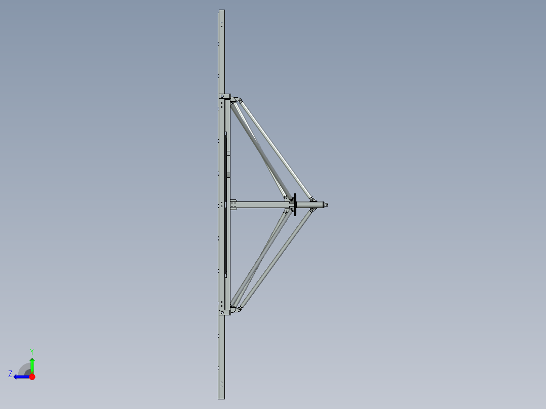 双轴太阳能跟踪器右视图