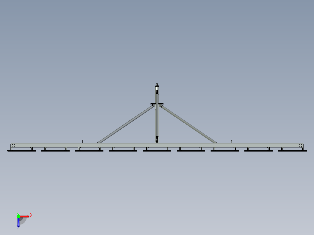双轴太阳能跟踪器俯视图