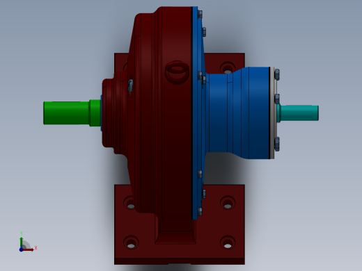 输送电动辊道专用的少齿差式行星齿轮减速器设计含SW三维及4张CAD图前视缩略图