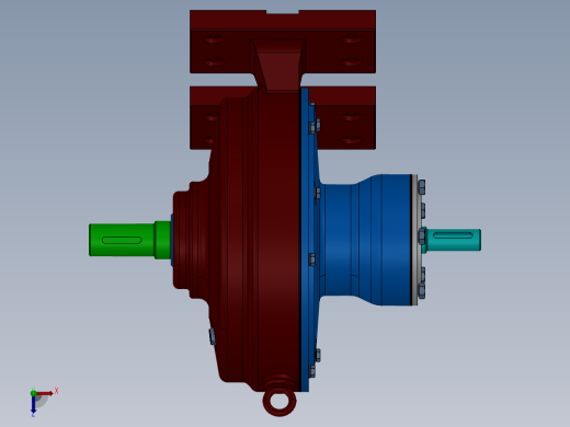 输送电动辊道专用的少齿差式行星齿轮减速器设计含SW三维及4张CAD图俯视缩略图