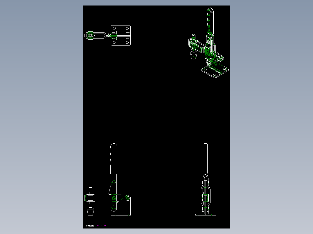 垂直式夾鉗SSP(N)-2D多系列多零件图纸模型