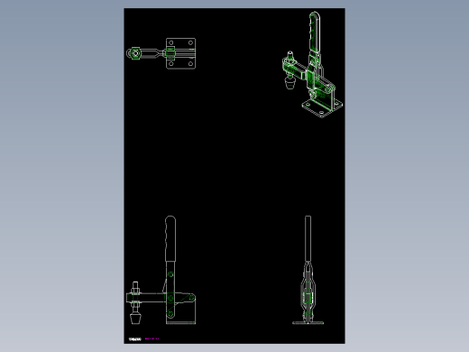 垂直式夾鉗SSP(N)-2D多系列多零件图纸模型
