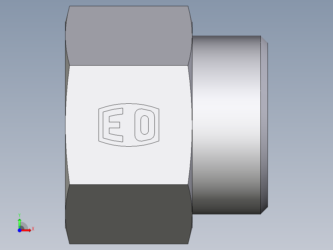 卡套式工业通用硬管接头EO_Swivel_connector_GAI38SMCFX前视图