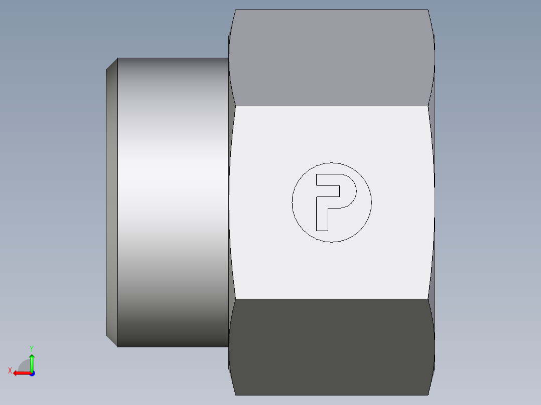 卡套式工业通用硬管接头EO_Swivel_connector_GAI38SMCFX后视图