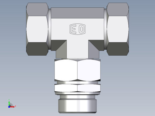 卡套式工业通用硬管接头EO_Assembled_adjustable_standpipe_branch_tee_EVT35LM71前视缩略图