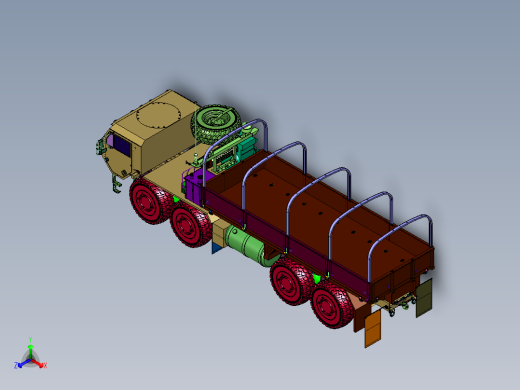 八轮驱动柴油动力的战术卡车