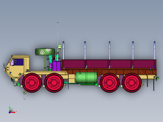 八轮驱动柴油动力的战术卡车前视缩略图